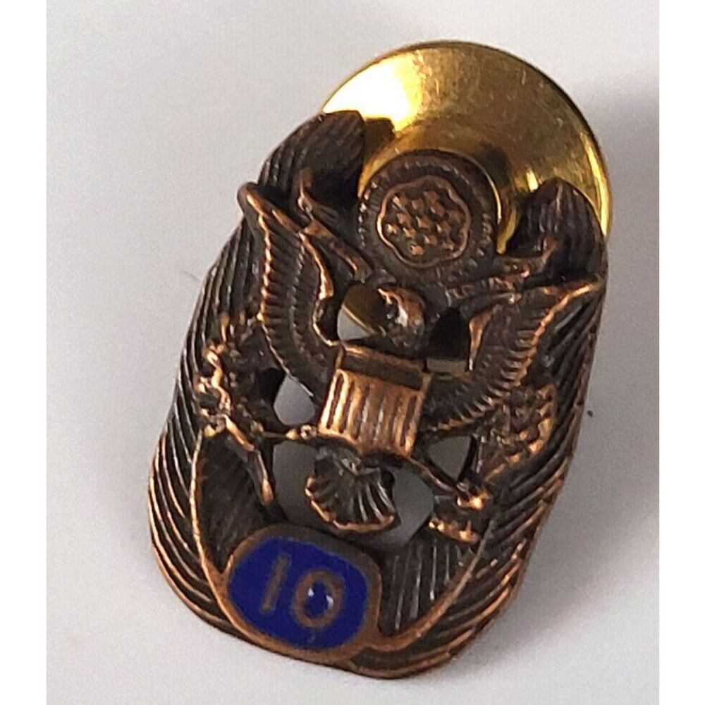 Copper Military Pin "10" .75 in